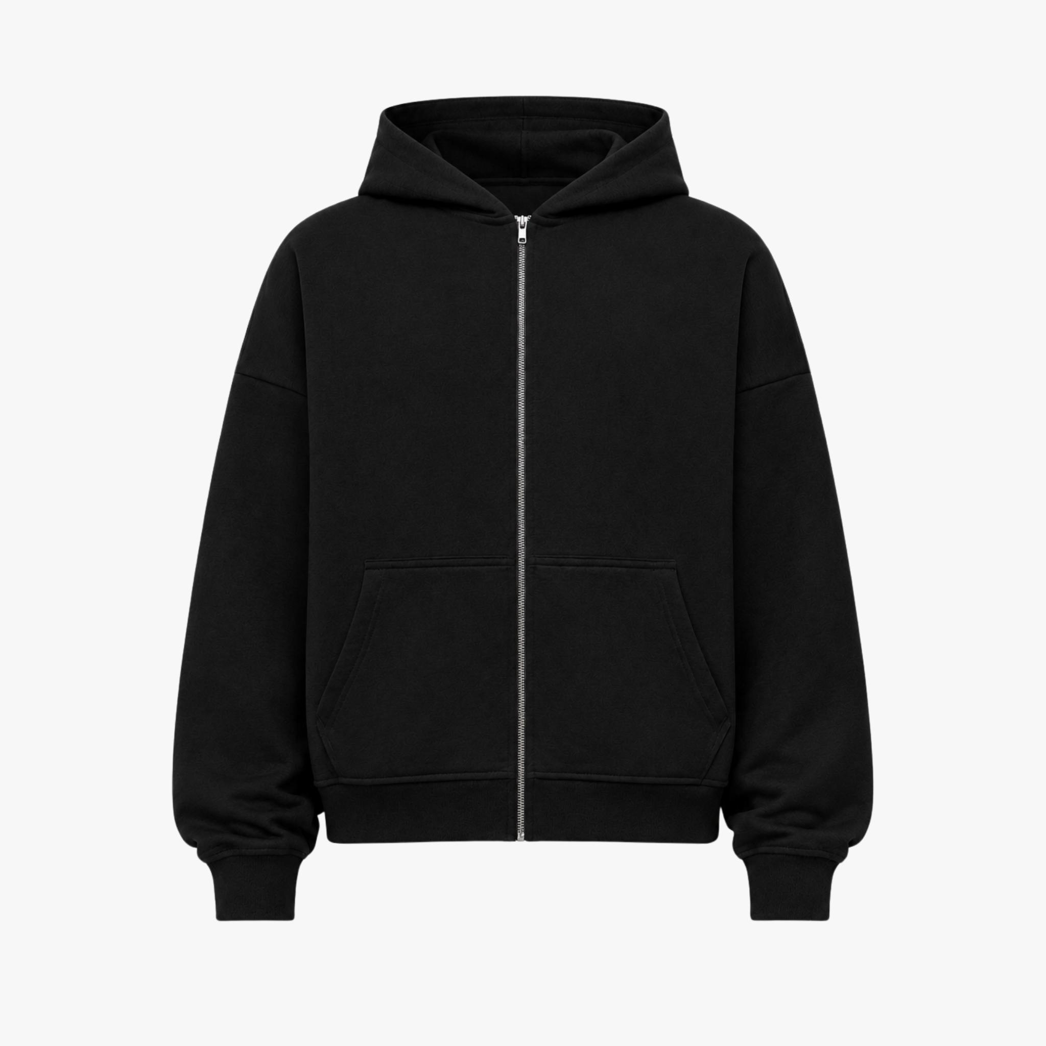 COZY ZIPPED HOODIE - BLACK